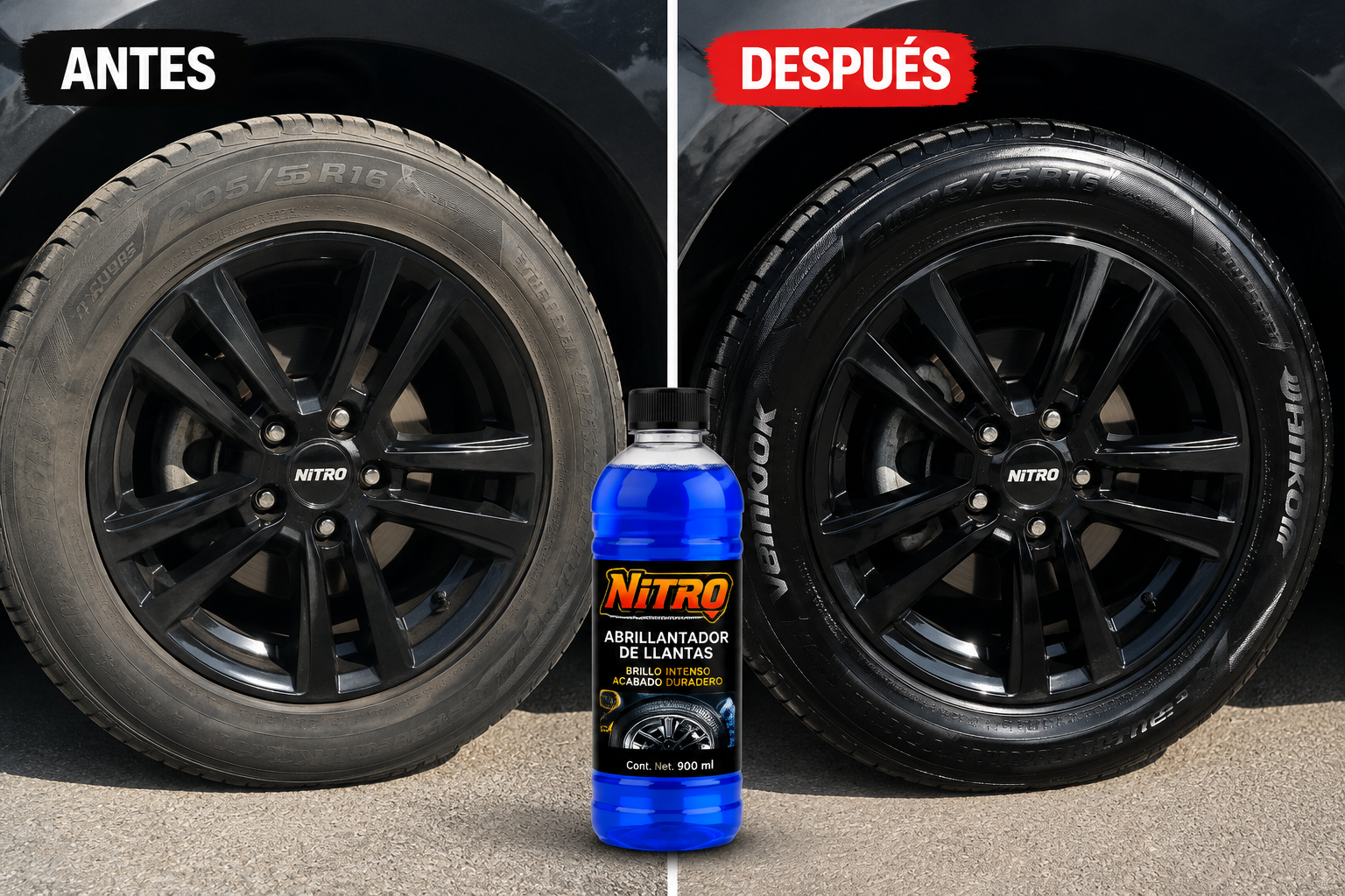 ABRILLANTADOR DE LLANTAS NITRO 900 ml.